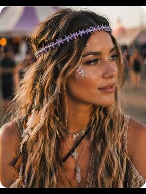 4/$15 Lavender Star Flower Headband - Women Accessories